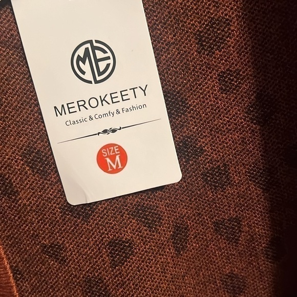 🆕Merokeety brown long sweater size M - Picture 5 of 7